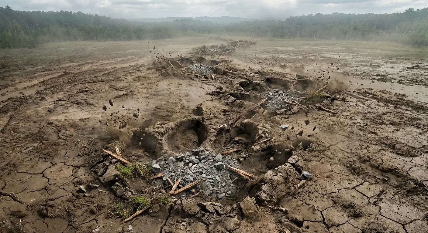Rumbling footprints textured trail tattoo