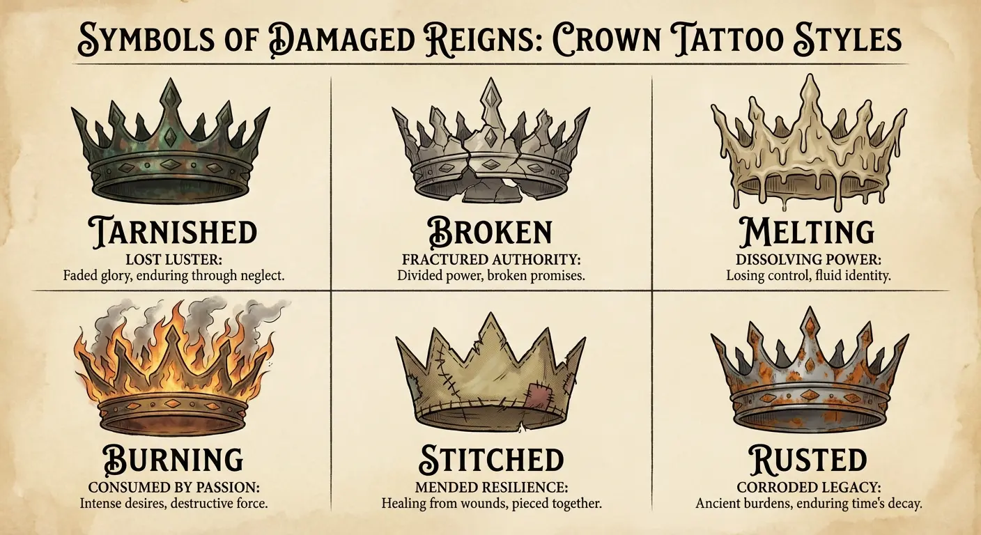 Barbed wire crown tattoo design