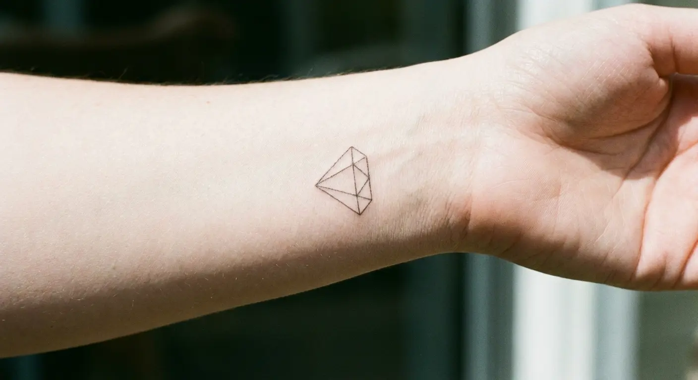 Behind the ear diamond sparkle tattoo