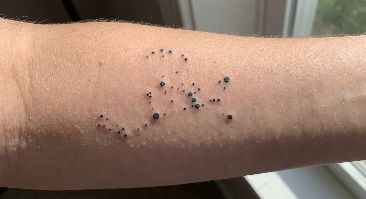 Constellation dot tattoo on inner arm
