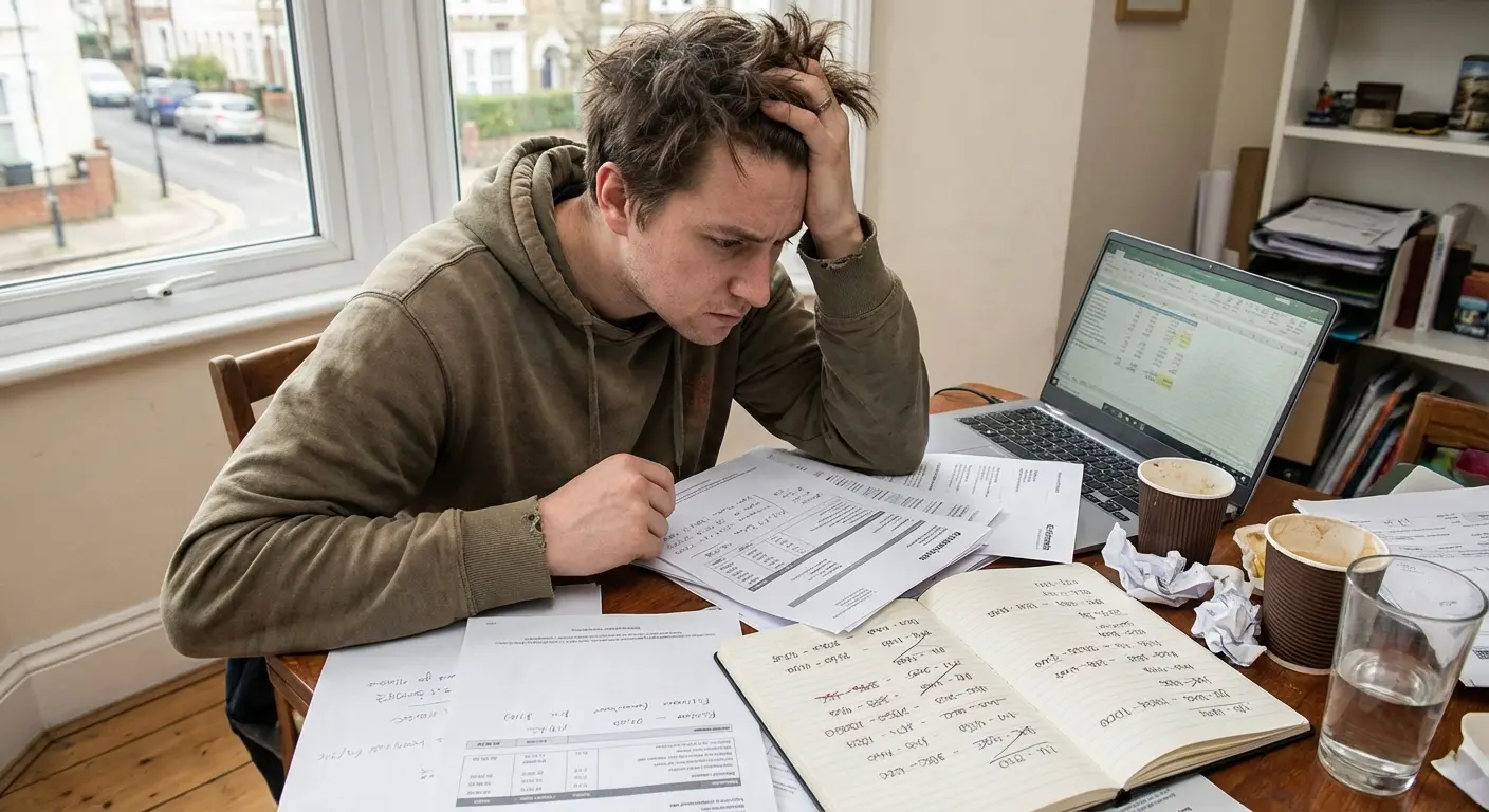 Half-finished geometric chest piece showing where the artist stopped for the day