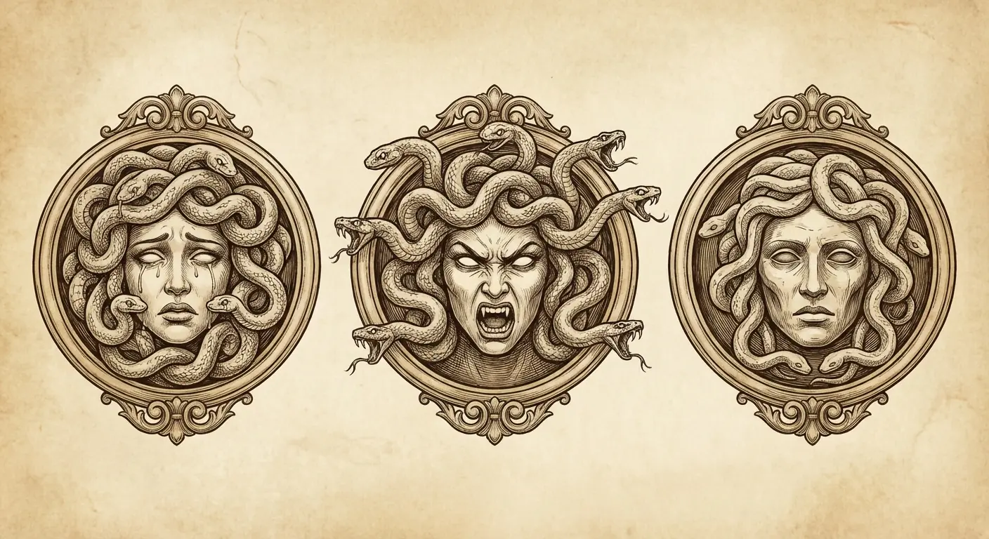 Medusa tattoo serpent variations