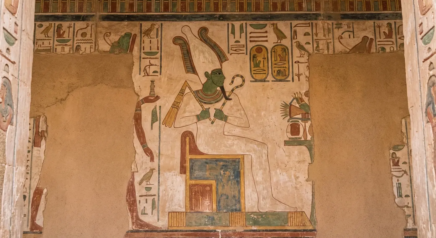 Osiris judgment scene Egyptian tattoo design