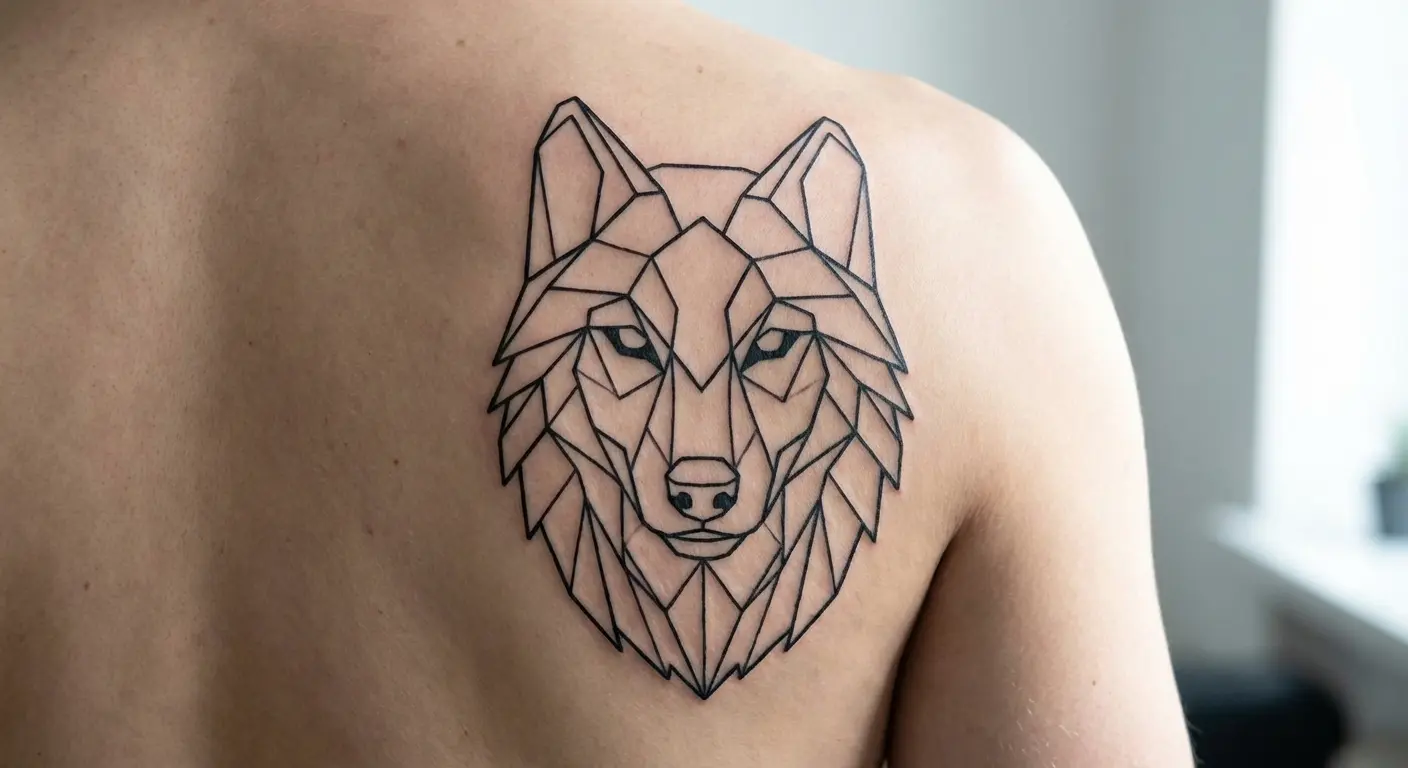 Geometric animal outline tattoo