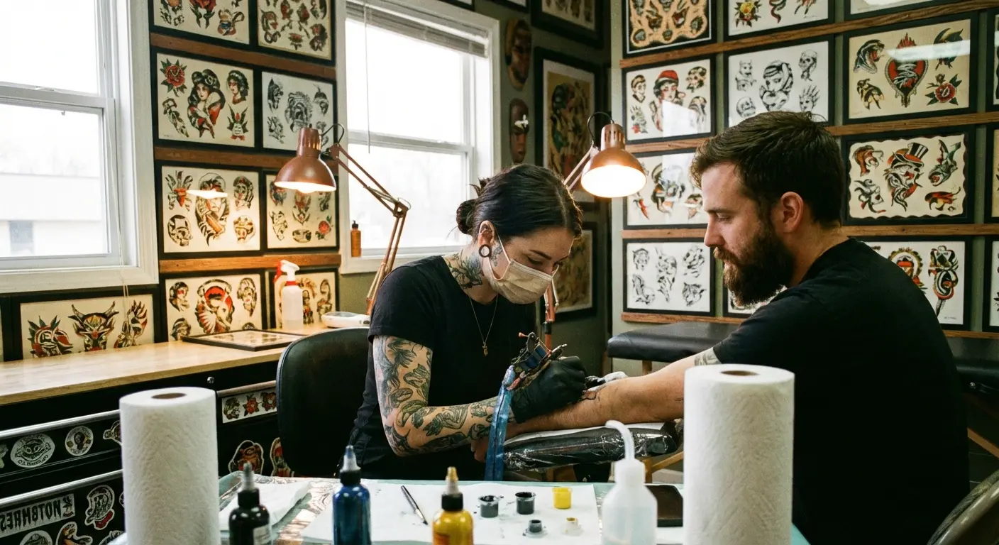 Custom traditional tattoo design process