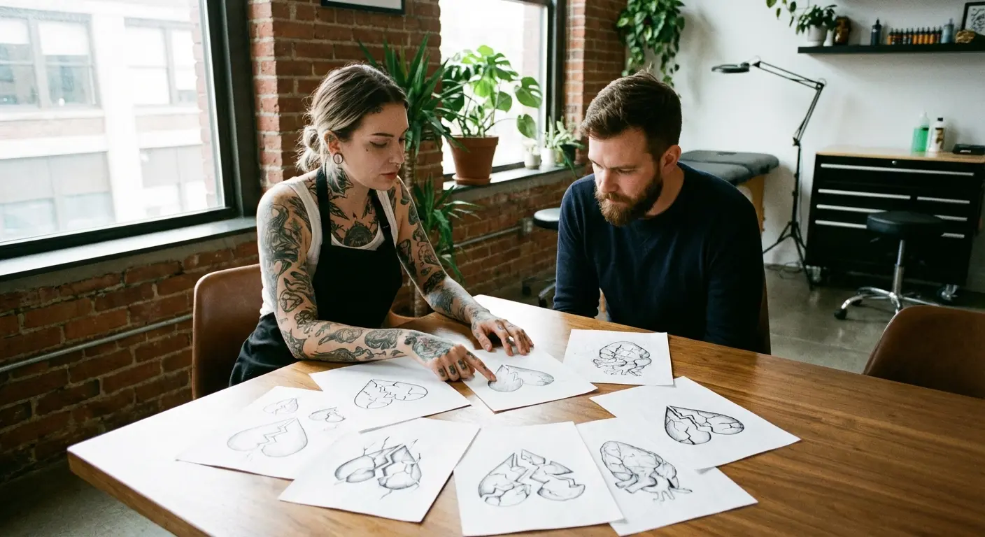 Broken heart tattoo placement examples