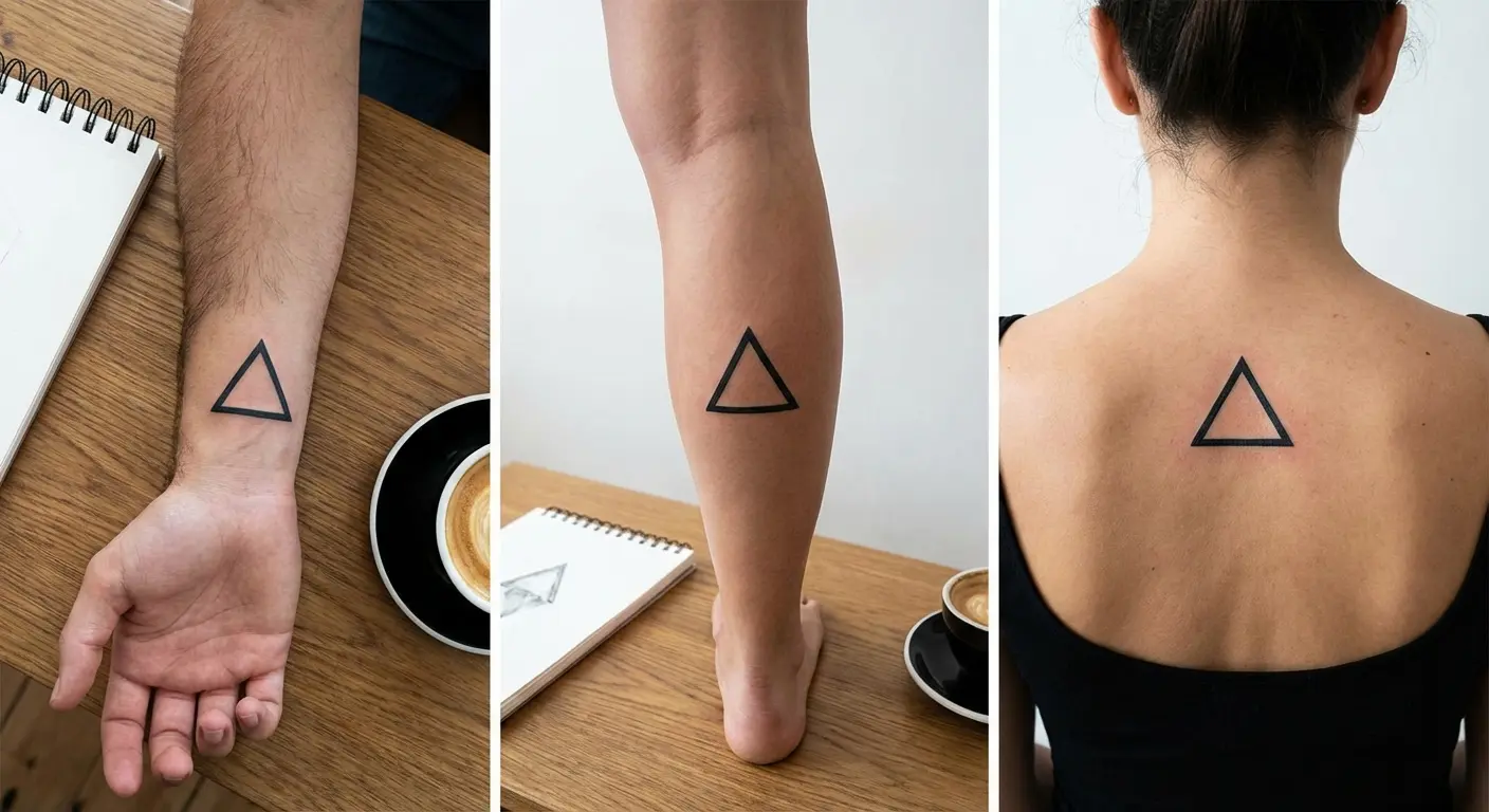 Triangle placement on forearm showing body flow