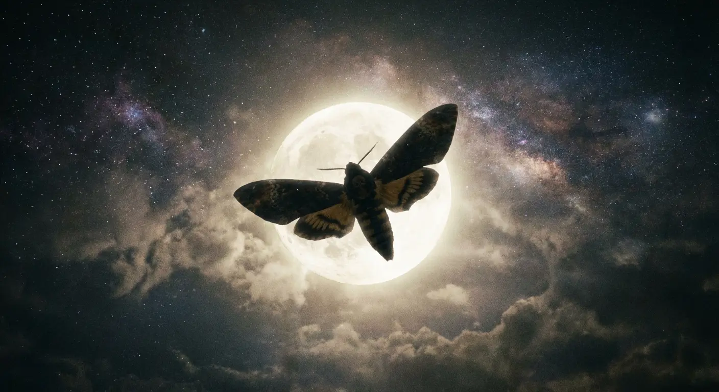 Detailed moth tattoo design on arm