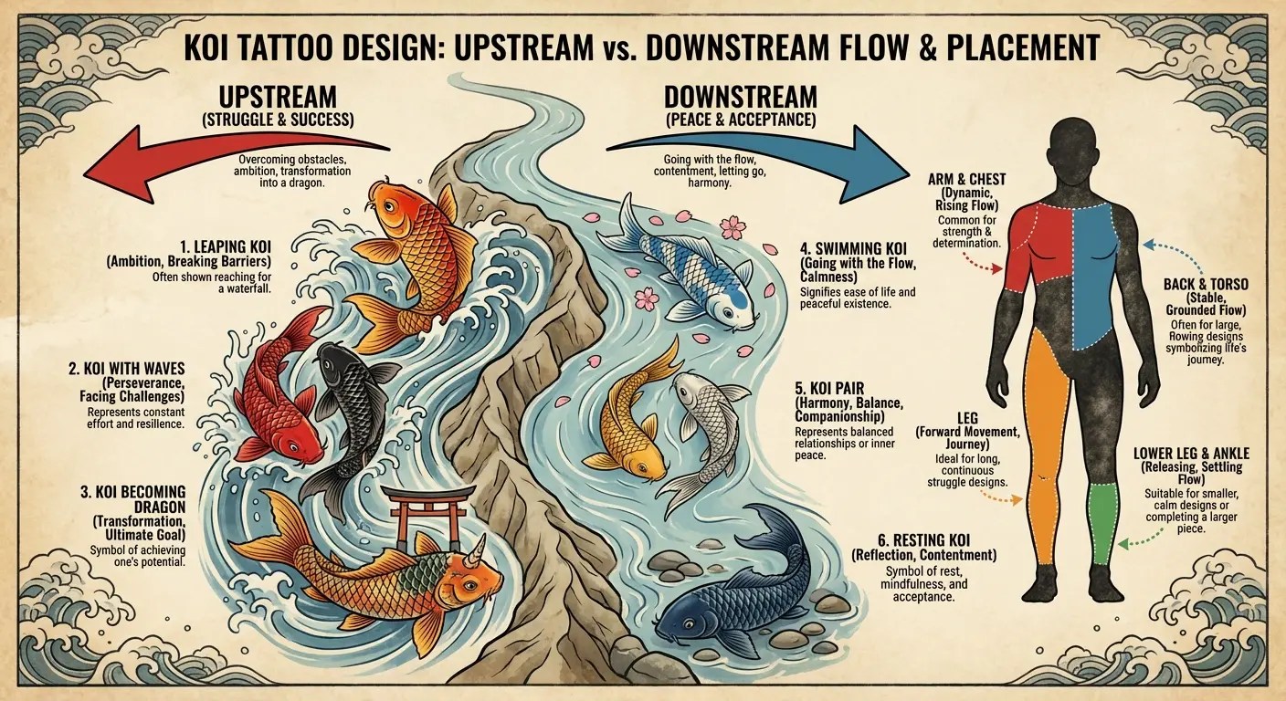 Koi fish tattoo design consultation process