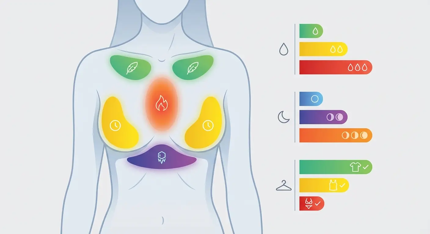 Fine line symbolic chest tattoo