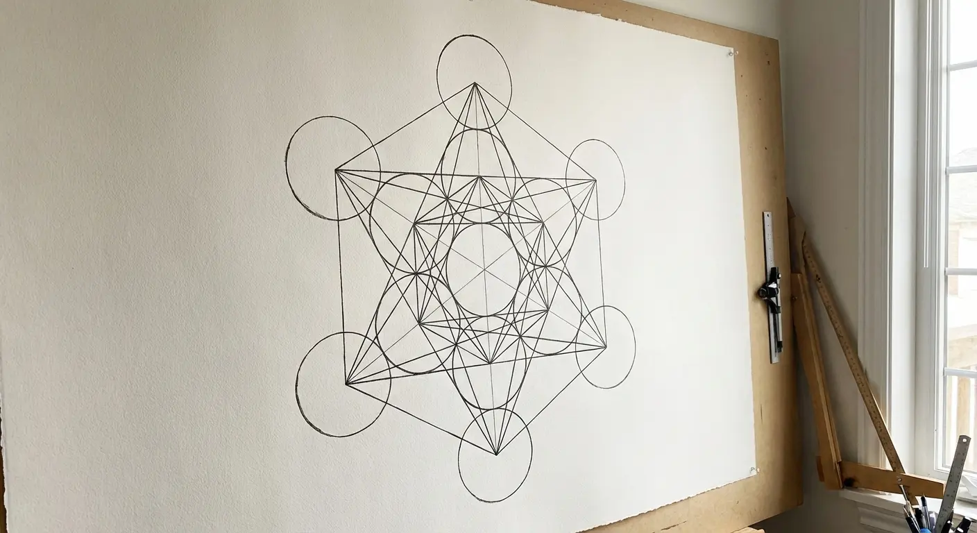 Sternum geometric container tattoo design