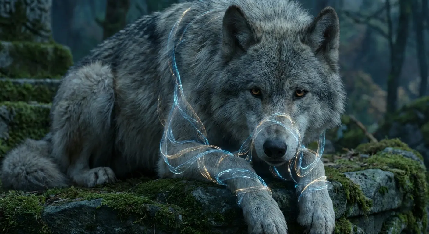 Fenrir bound by magical chains tattoo