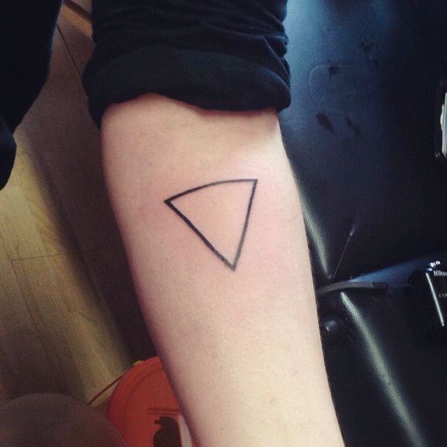 Triangle tattoo representing LGBTQ+ identity