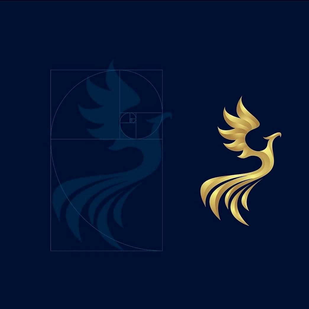 Phoenix logo design ◇◇◇ Golden ratio proportion is the key to a ...