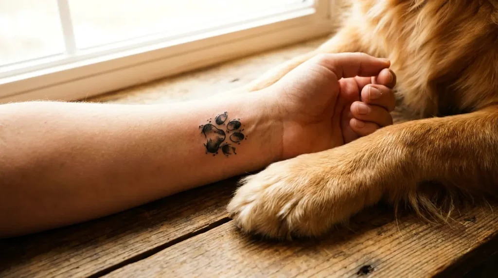 dog paw tattoo