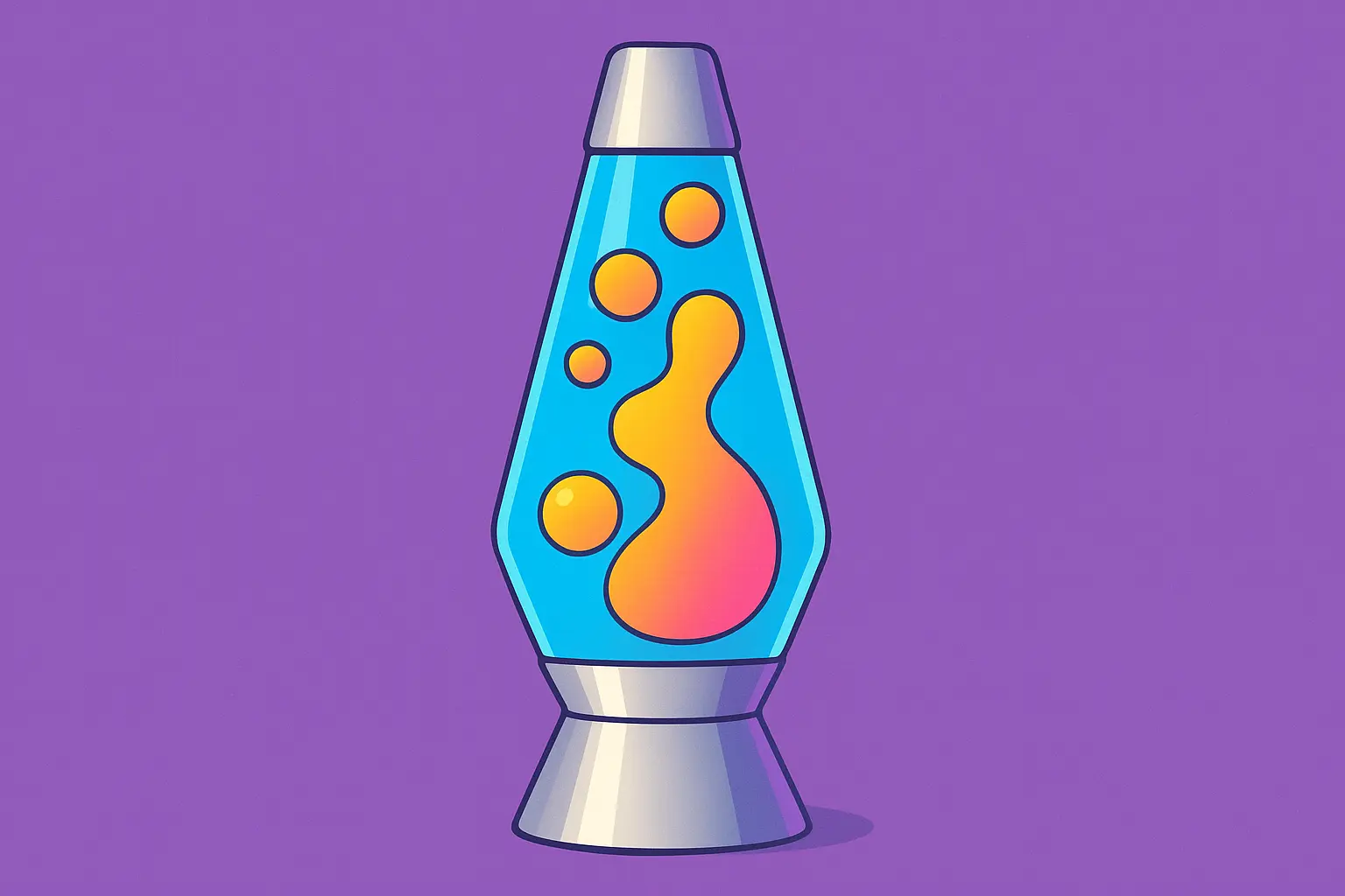 Lava lamp Y2K tattoo with floating colorful bubbles
