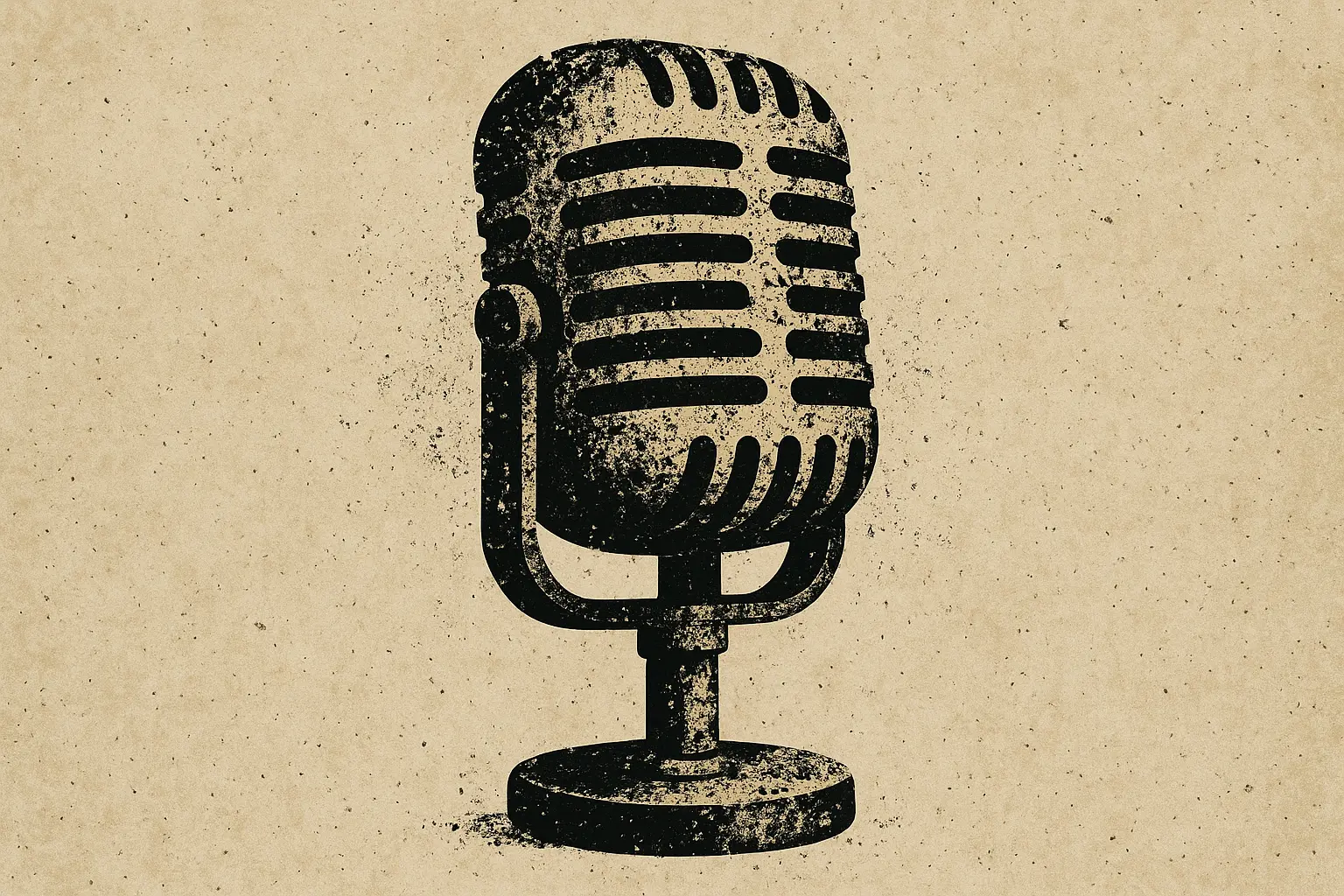 Vintage microphone with grunge effects tattoo